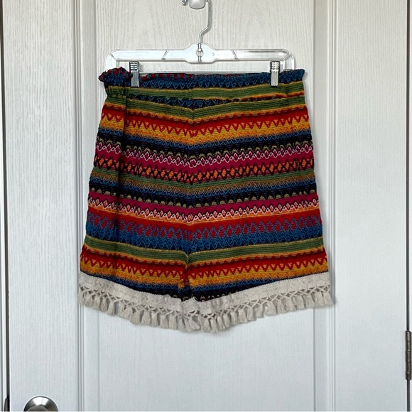 NWT Emery Rose Geometric Print Elastic Waist Tassel Colorful Shorts Size XL - Picture 3 of 10